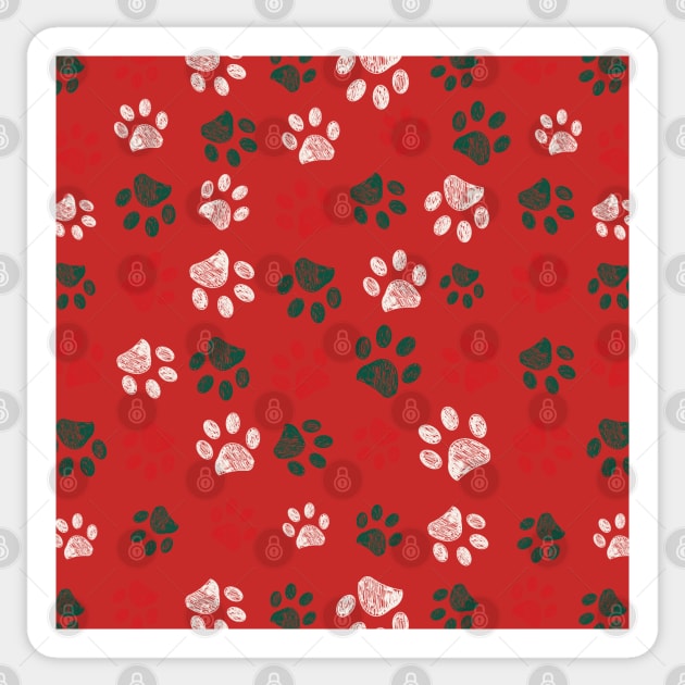 Christmas paw print Sticker by GULSENGUNEL